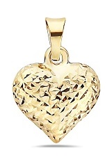 small puff heart gold baby charm